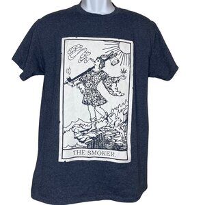 Gildan Unisex The Smoker Parody Tarot Card Heavy Cotton T-Shirt Casual Med
